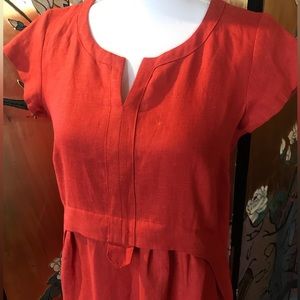 Beautiful red 100% LINEN dress.